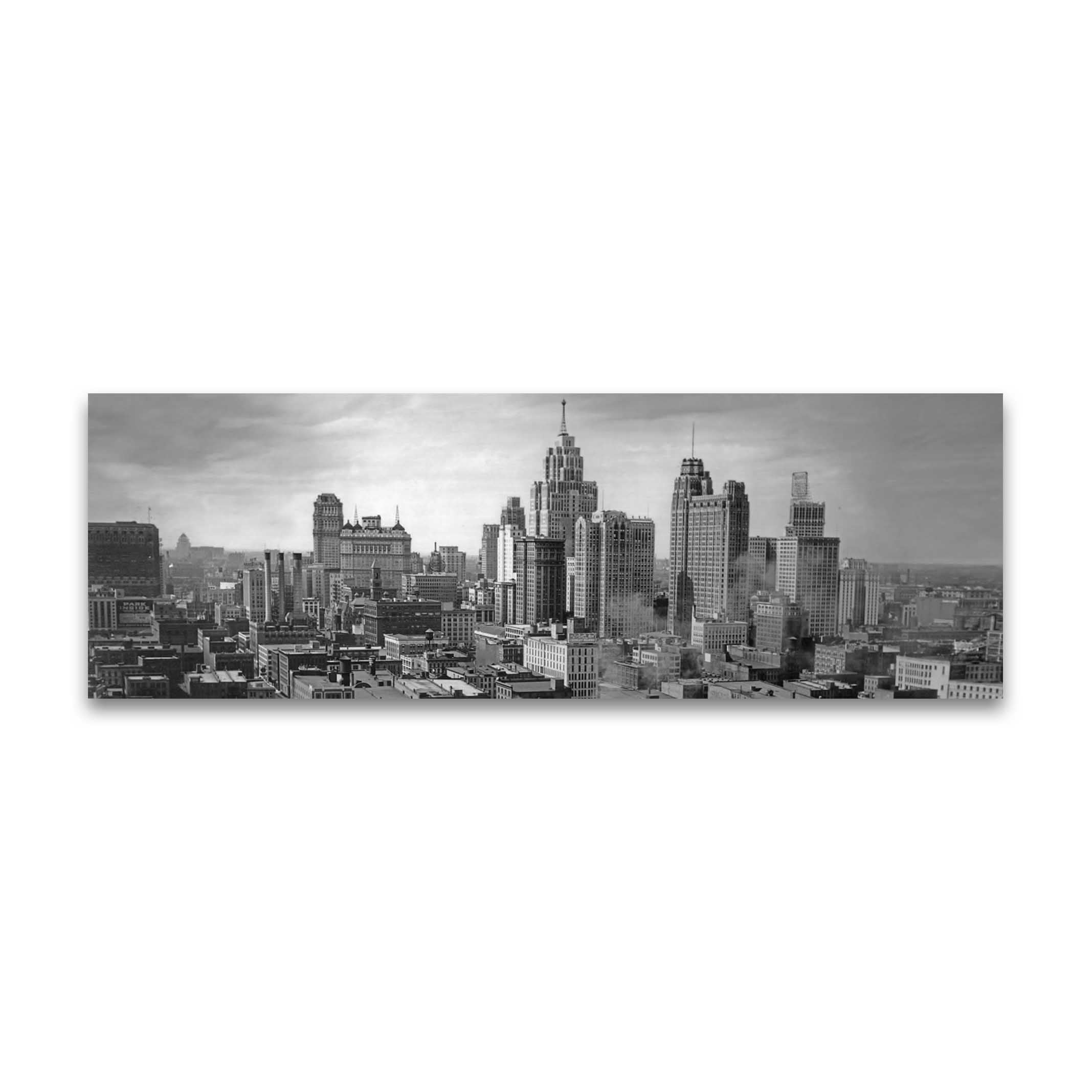 CANVAS Detroit Skyline- 1940's The Loop Downtown Skyline – Detroit News ...